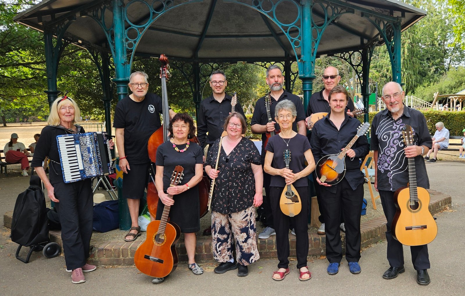 Phoenix Mandolins at concert at Clarence Park in August 2026
